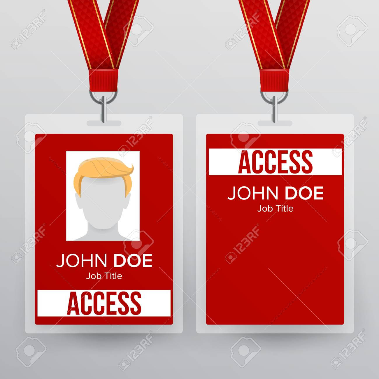 Press Pass Id Card Vector. Plastic Badge Template To Business.. Throughout Conference Id Card Template