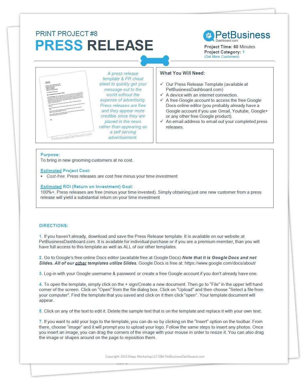 Press Release Template & Cheat Sheet | Dog Grooming Business Throughout Dog Grooming Record Card Template