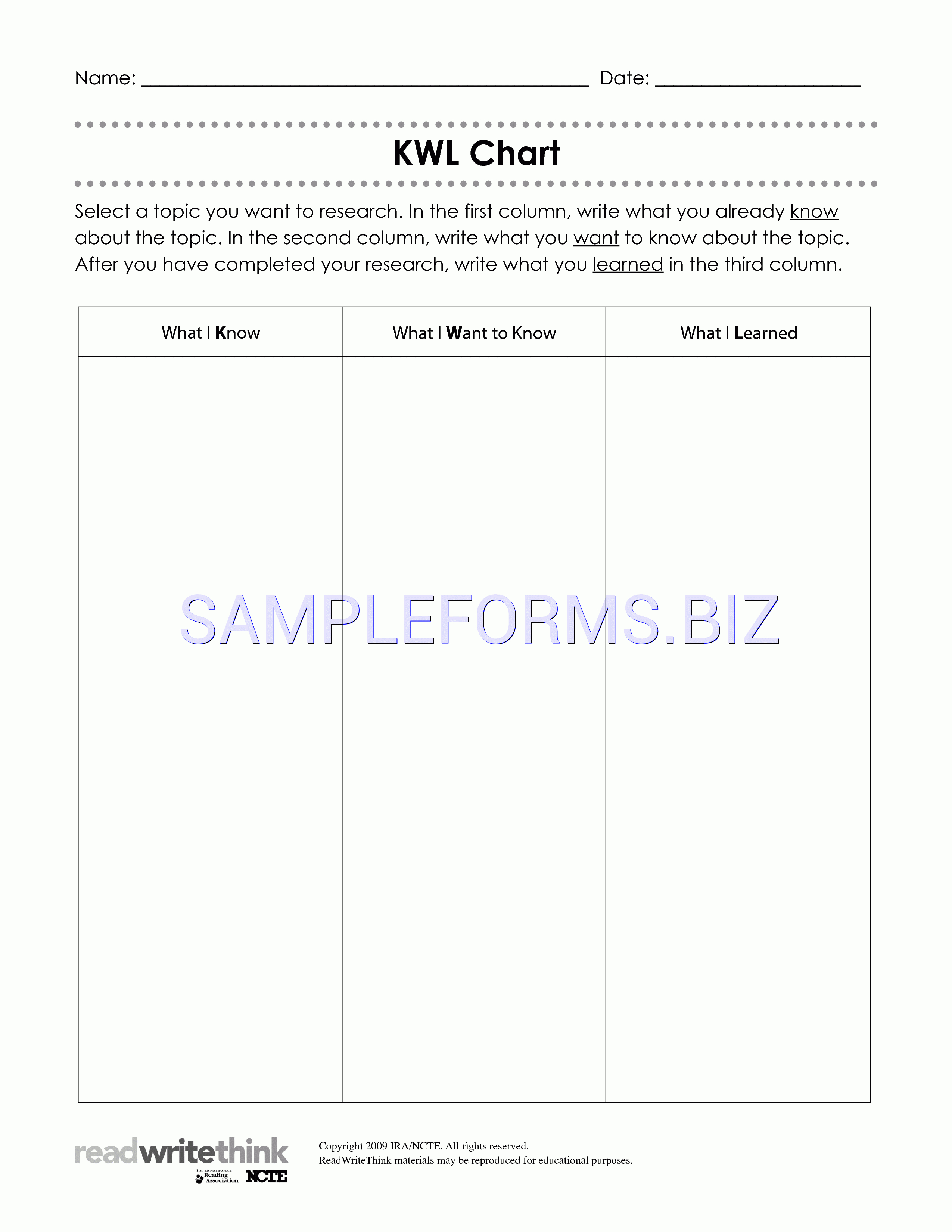 Preview Pdf Kwl Chart 1, 1 With Regard To Kwl Chart Template Word Document