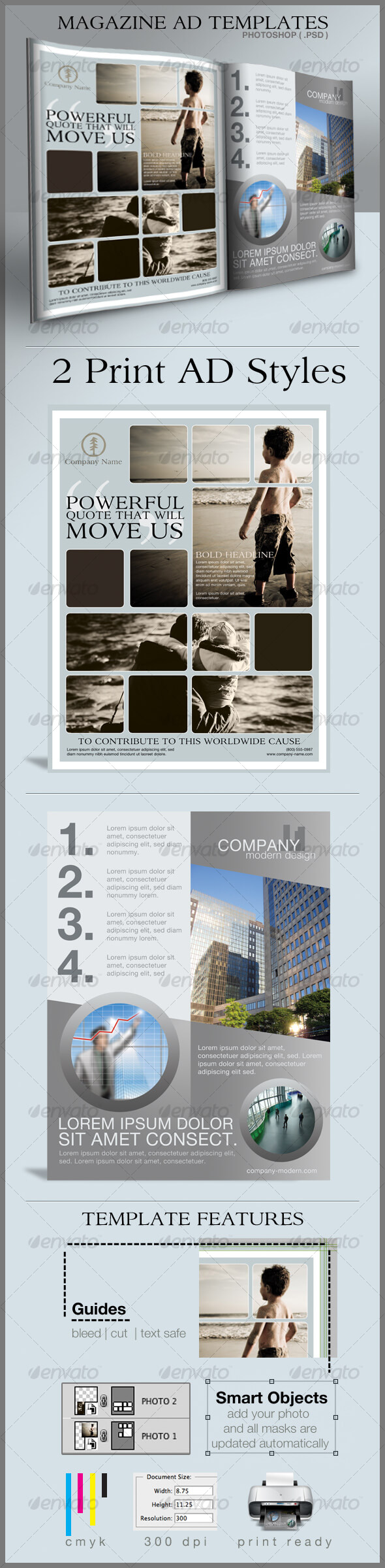 Print Ad Template Graphics, Designs & Templates Pertaining To Magazine Ad Template Word