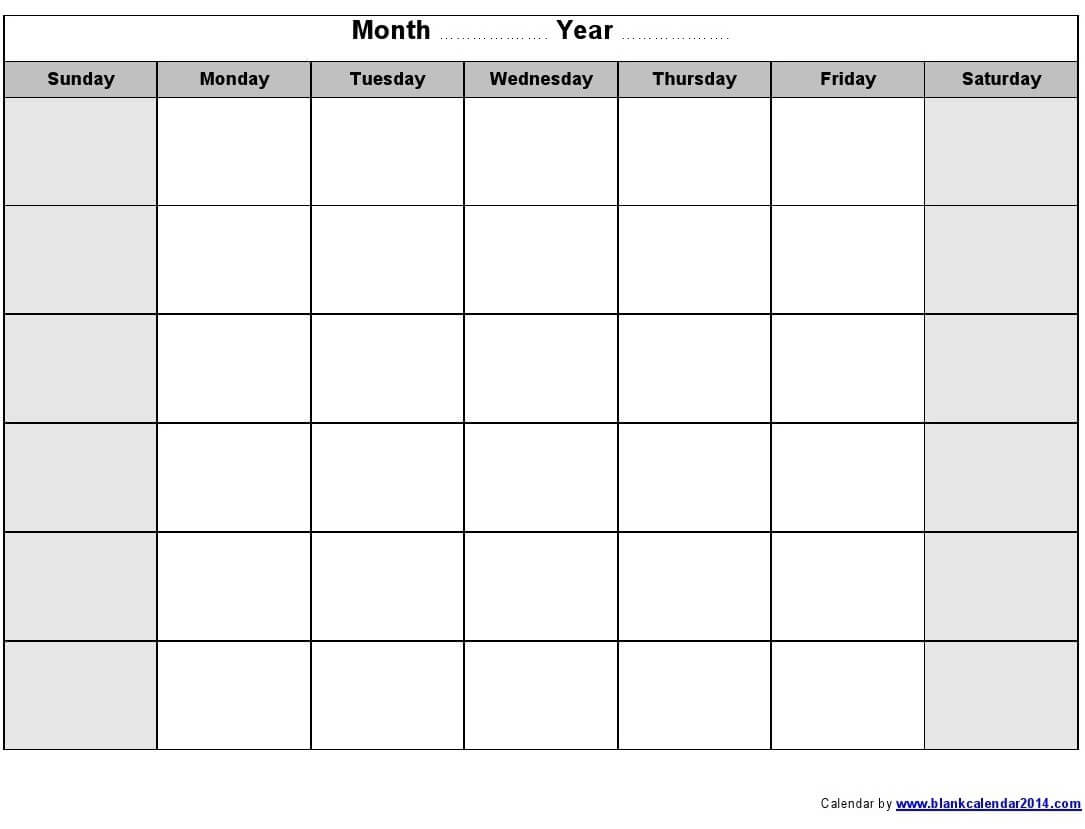 Print Blank Calendar Template Weekly Calendar Template Inside Blank Activity Calendar Template