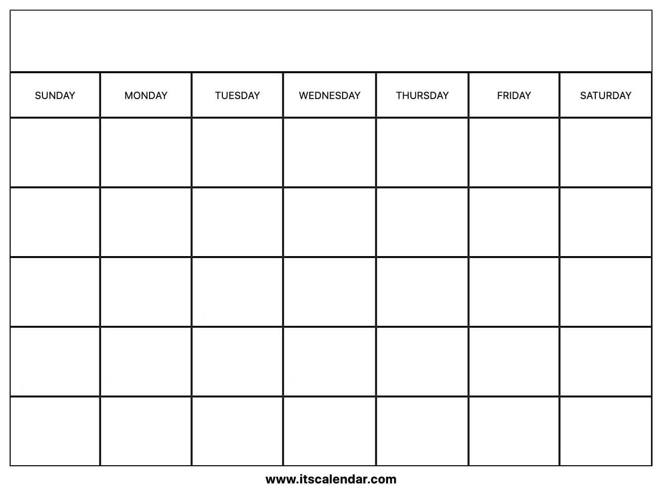 Printable Blank Calendar Within Blank Calender Template