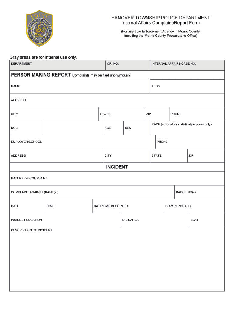 Printable Blank Police Report Forms – Fill Online, Printable With Blank Police Report Template