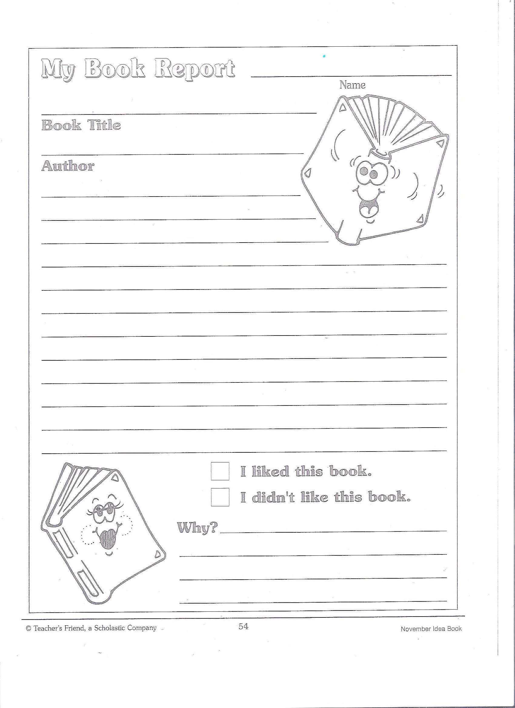 Printable Book Report Forms | Miss Murphy's 1St And 2Nd Inside 1St Grade Book Report Template