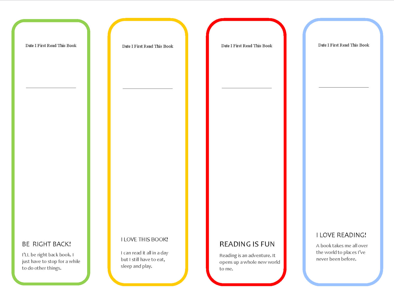 Printable Bookmarks | Bookmarks Kids, Bookmark Template With Regard To Free Blank Bookmark Templates To Print