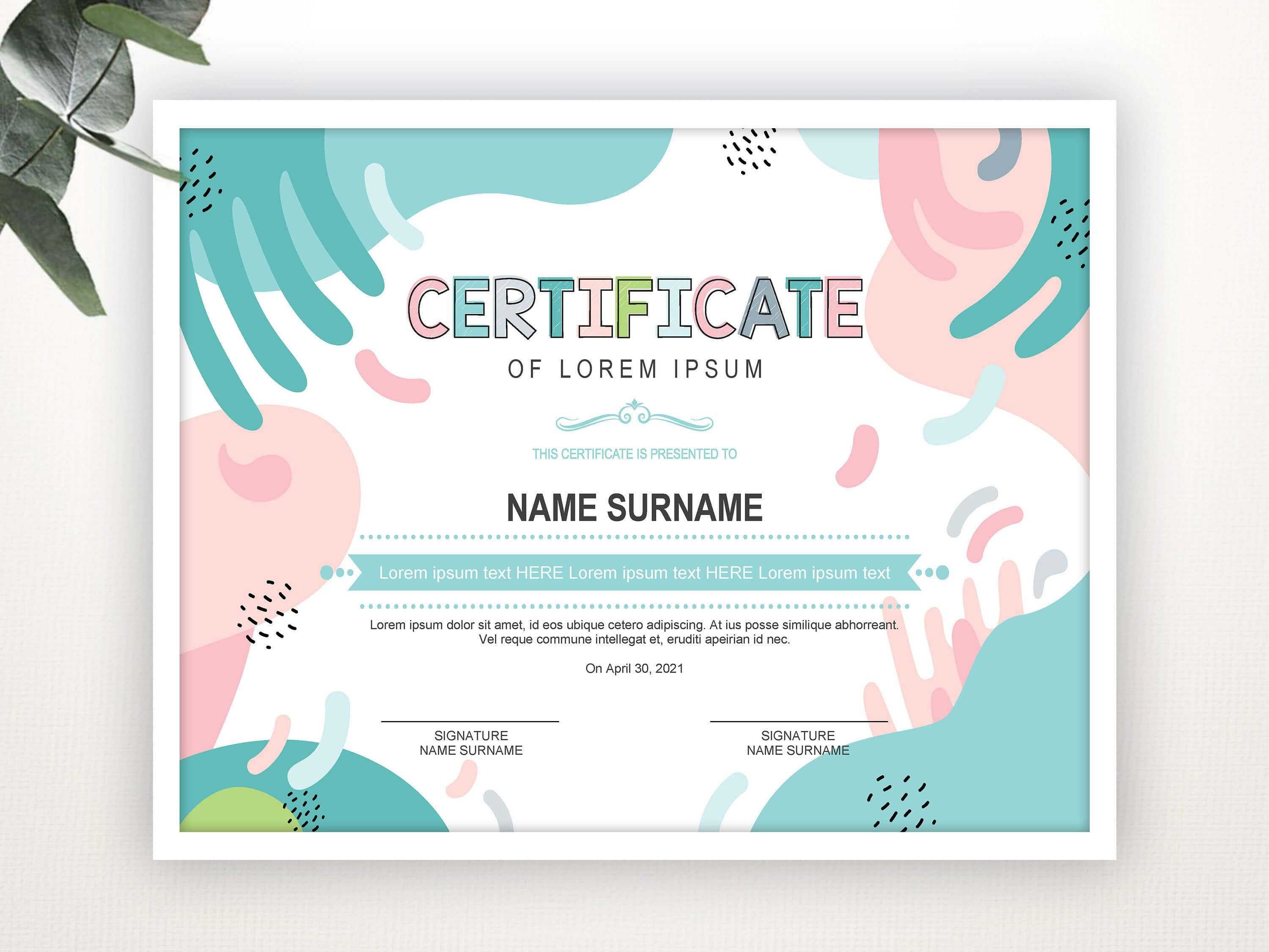 Printable Certificate Template, Editable Certificate Intended For Swimming Certificate Templates Free