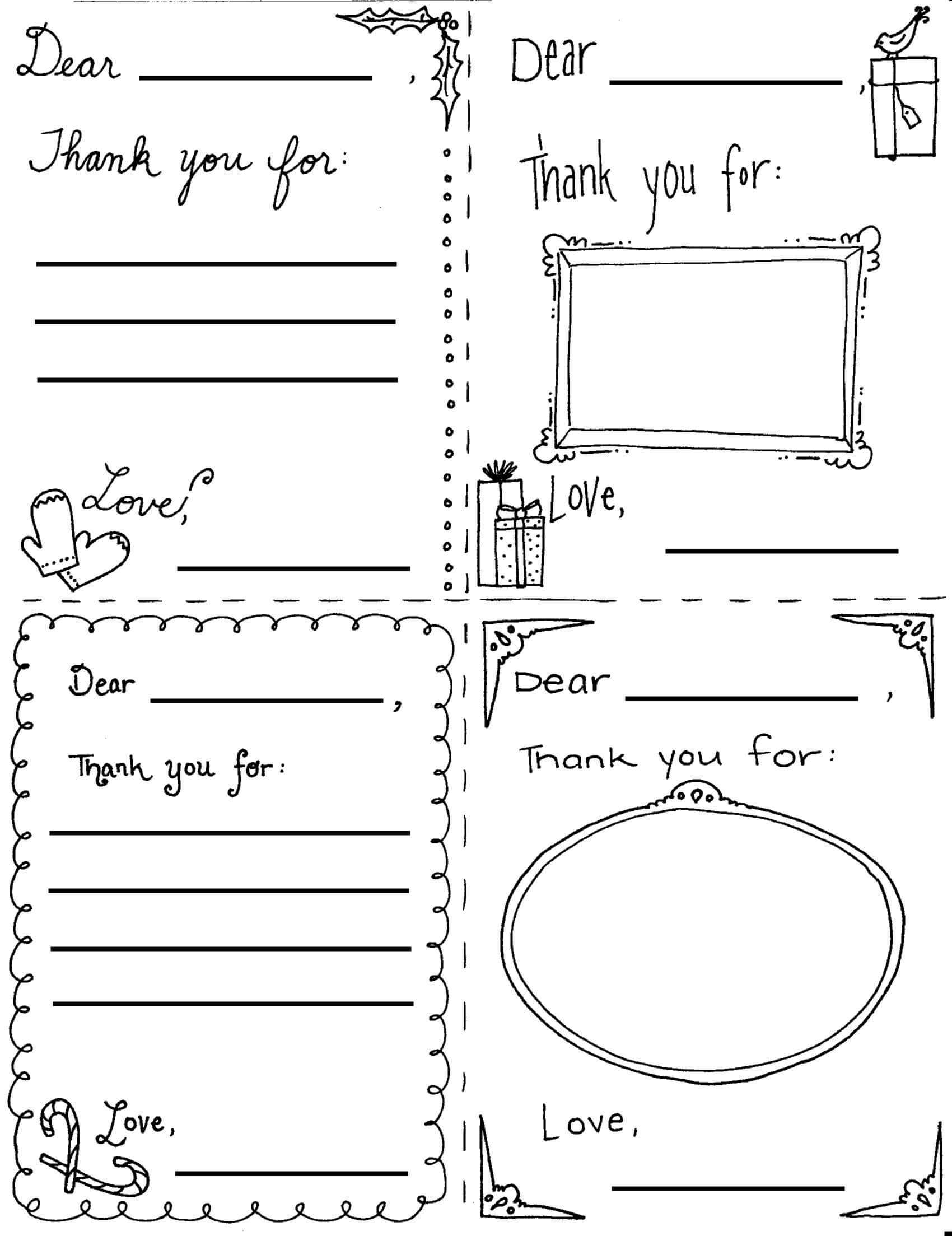 Printable Christmas "thank You" Cards For Children | Thank Intended For Christmas Thank You Card Templates Free