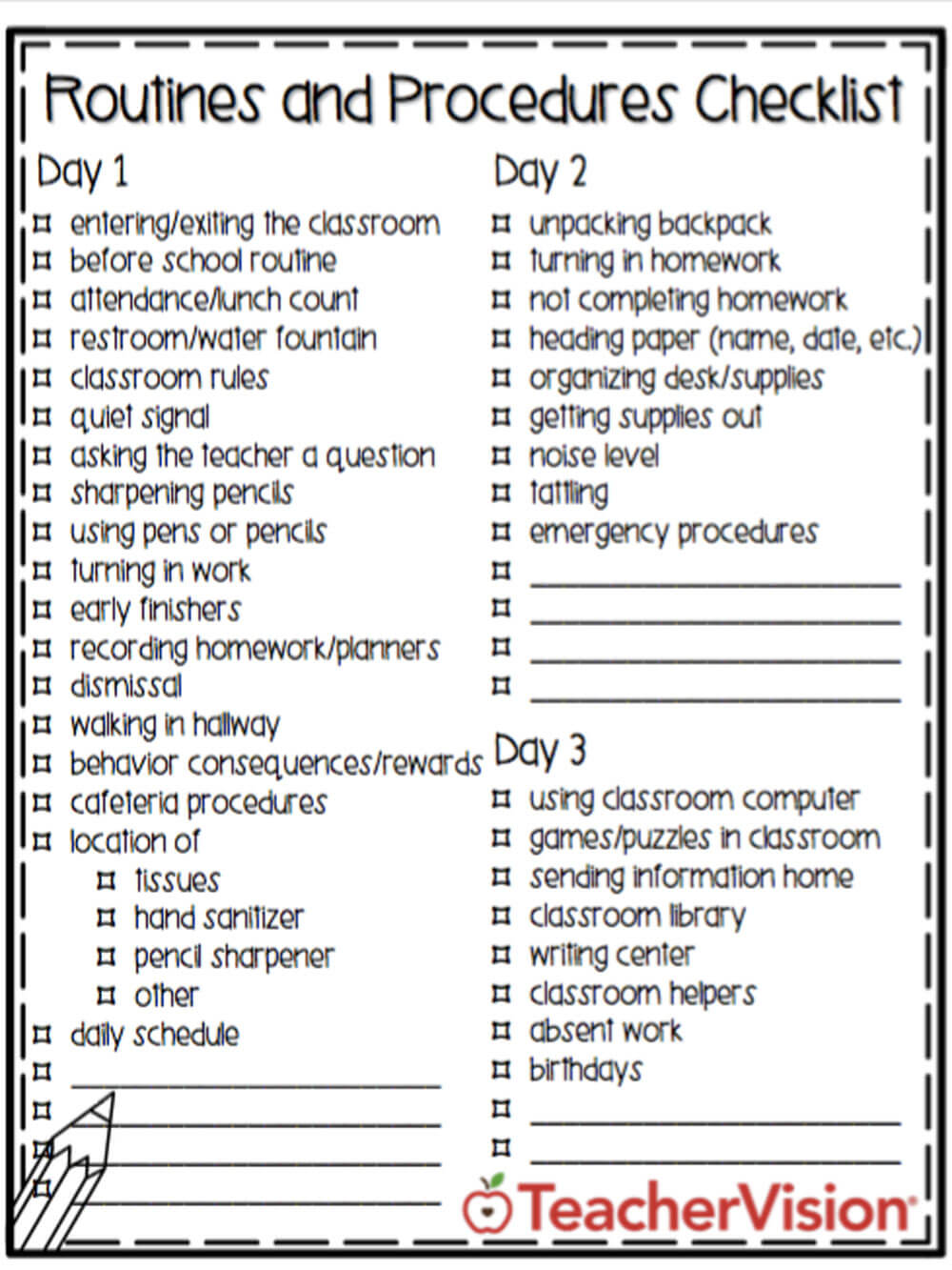 Printable Classroom Forms For Teachers – Teachervision Inside Student Information Card Template