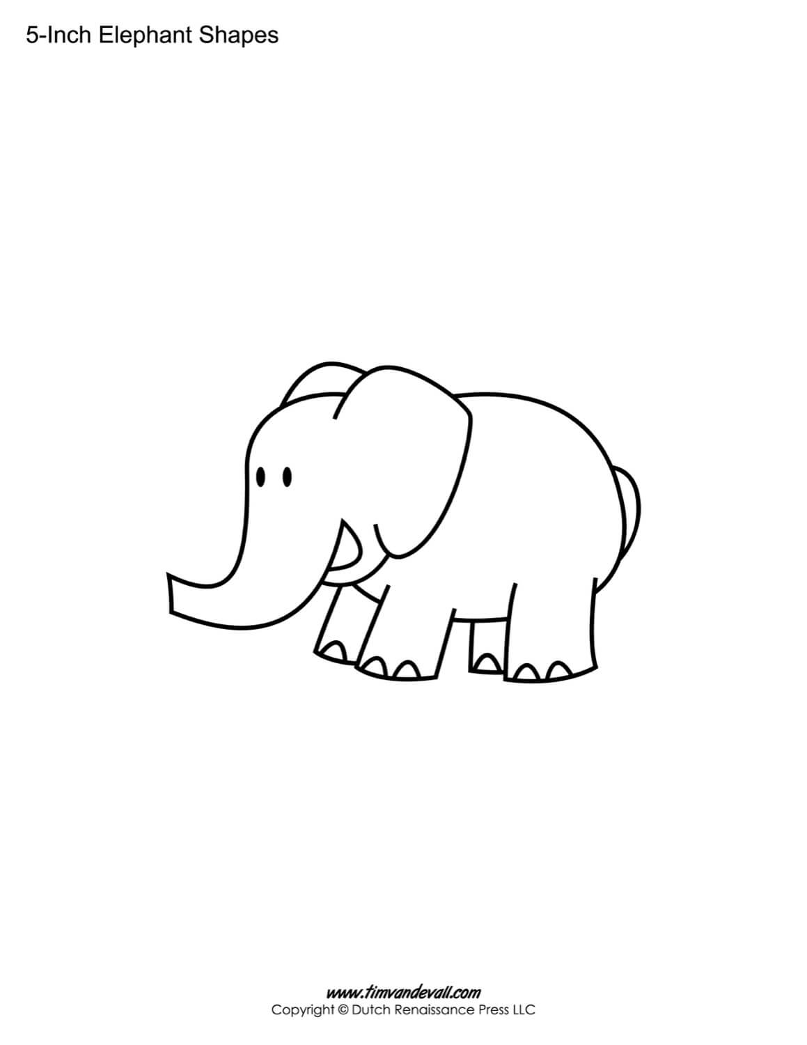 Printable Elephant Templates / Elephant Shapes For Kids Throughout Blank Elephant Template