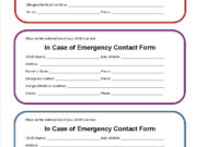 Printable Emergency Contact Form For Car Seat | Super Mom I throughout Emergency Contact Card Template