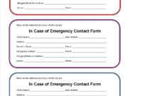Printable Emergency Contact Form For Car Seat | Super Mom I throughout Emergency Contact Card Template