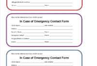 Printable Emergency Contact Form For Car Seat | Super Mom I throughout Emergency Contact Card Template