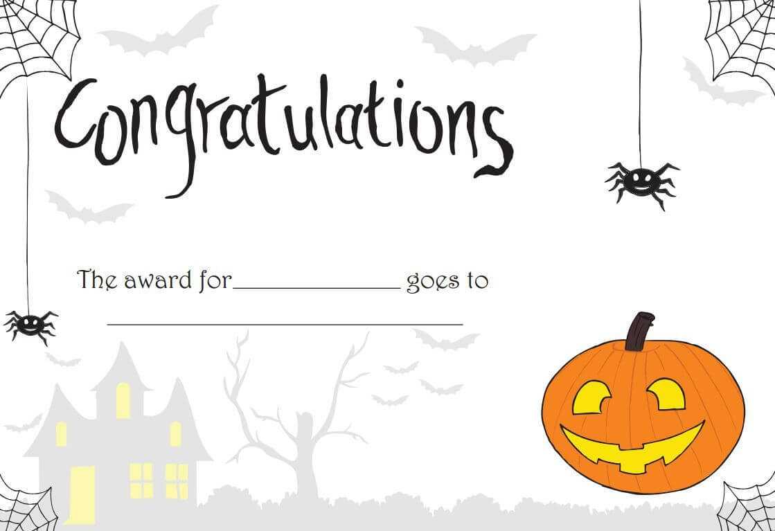 Printable Halloween Certificate – Great For Teachers Or For Throughout Halloween Certificate Template