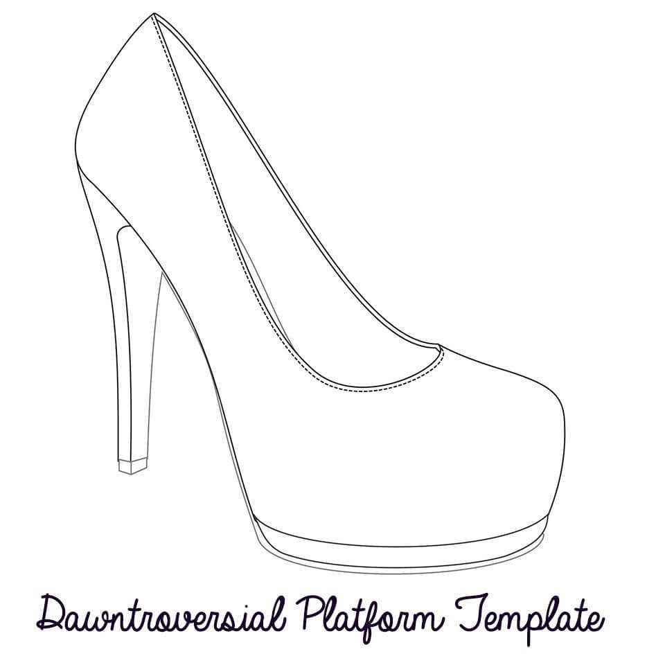 Printable High Heel Stencil Best Photos Of <B>High Heel Regarding High Heel Template For Cards