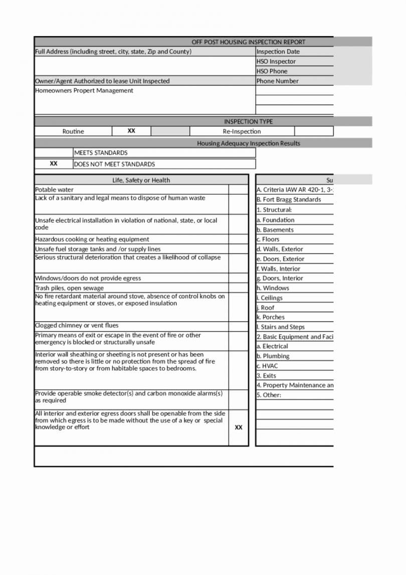 Printable Home Inspection Report Template Elegant 2018 Home Intended For Property Management Inspection Report Template
