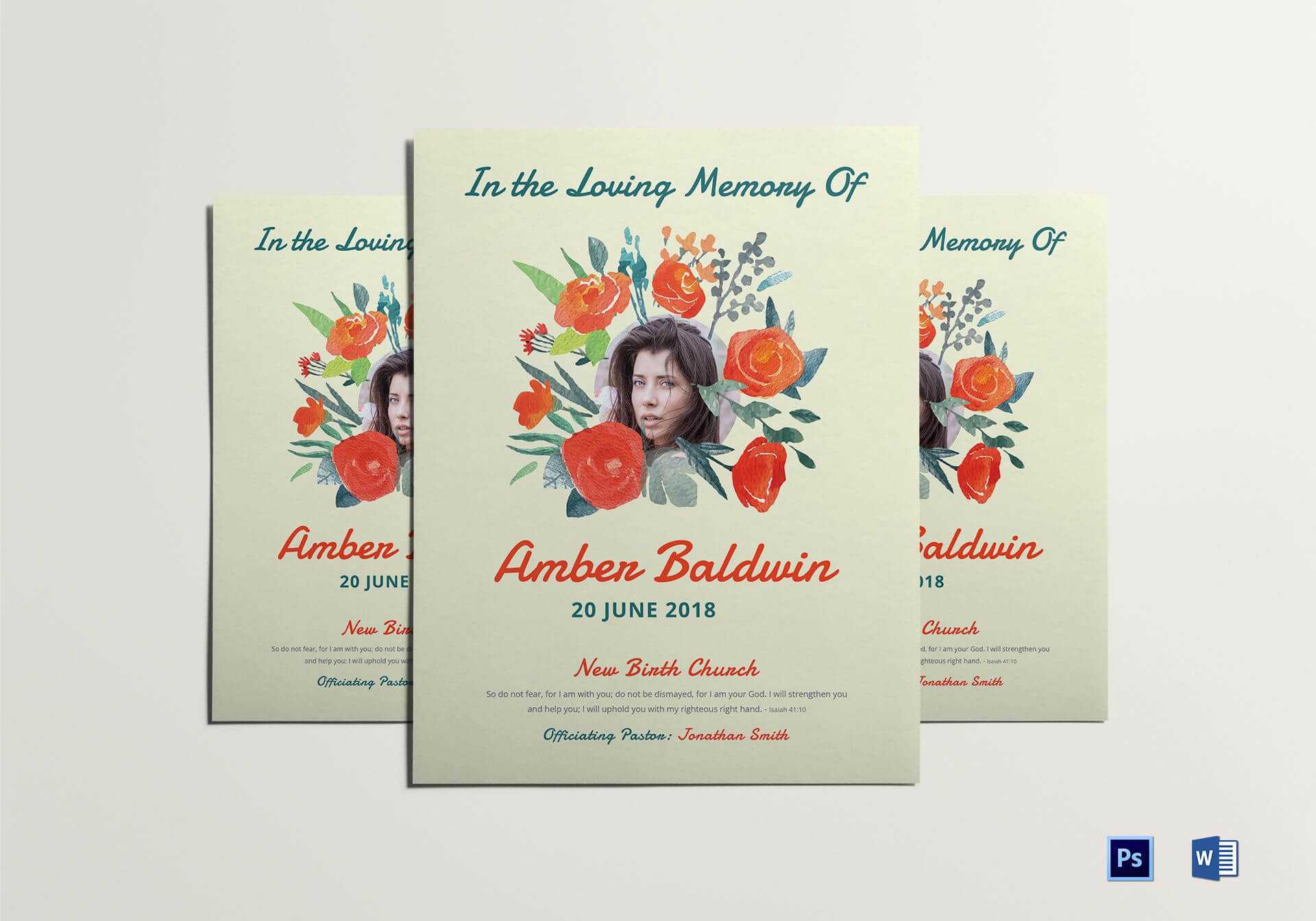 Printable Memorial Flyer With Regard To Memorial Brochure Template