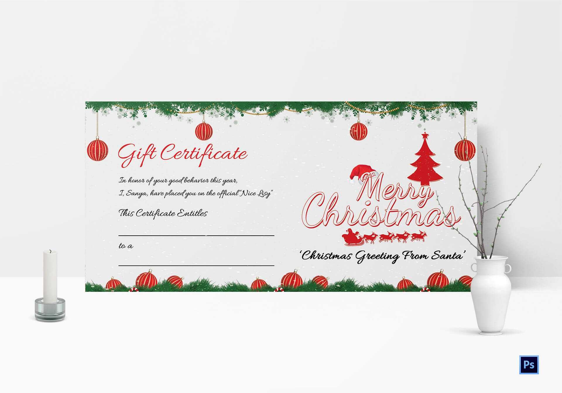 Christmas Voucher Template Free Printable