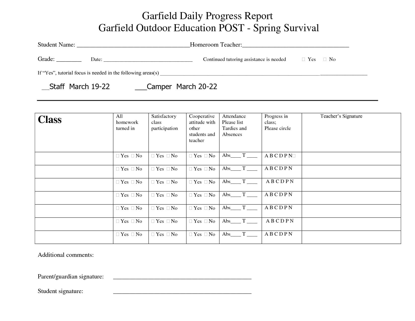 Printable Student Progress Report Template | Progress Report With It Progress Report Template