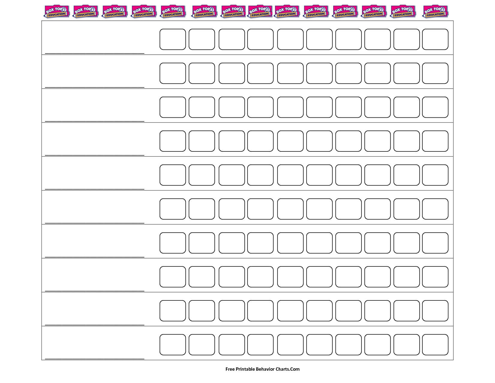 Printable Weekly Behavior Chart Templates | Embed This Throughout Blank Reward Chart Template