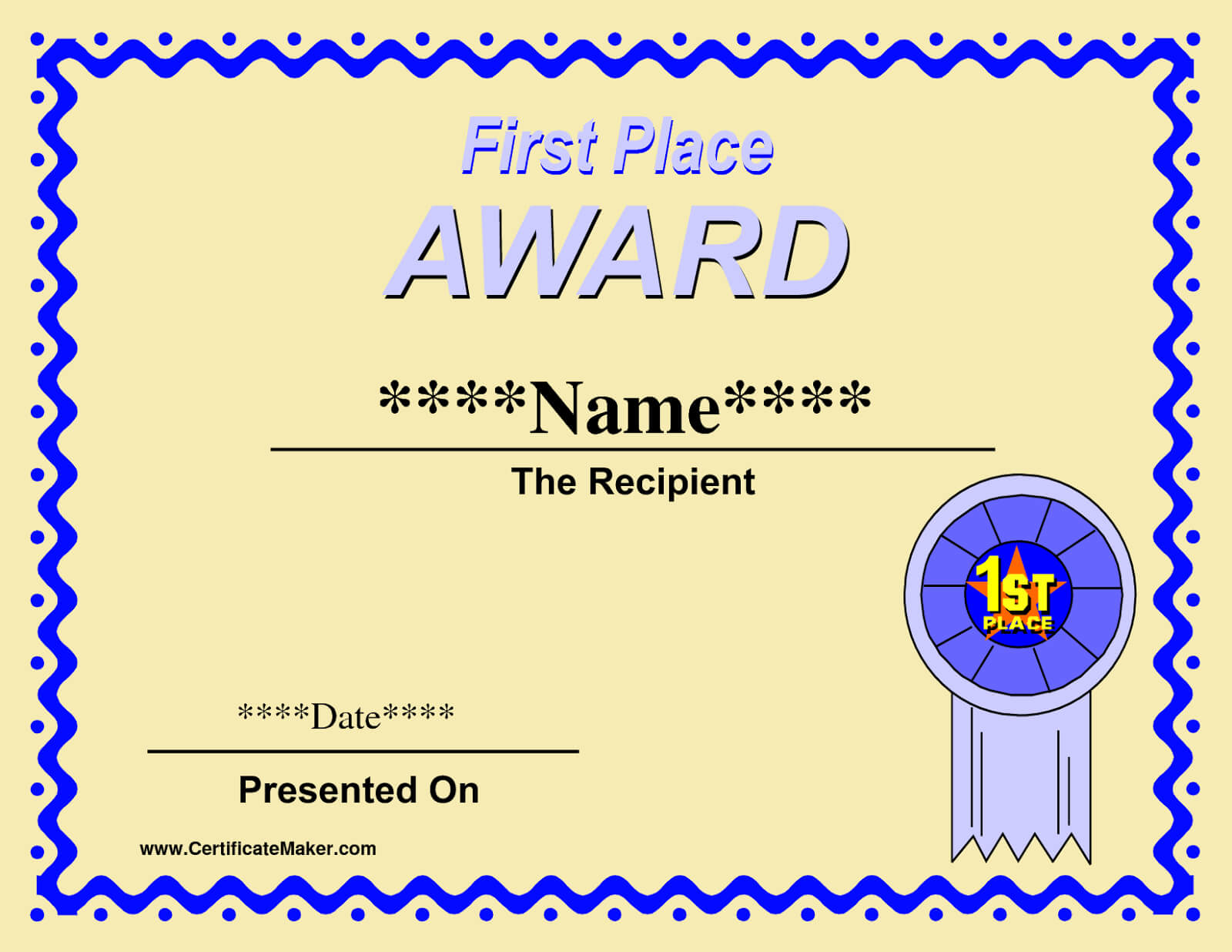 Printable Winner Certificate Templates | Certificate Throughout First Place Award Certificate Template