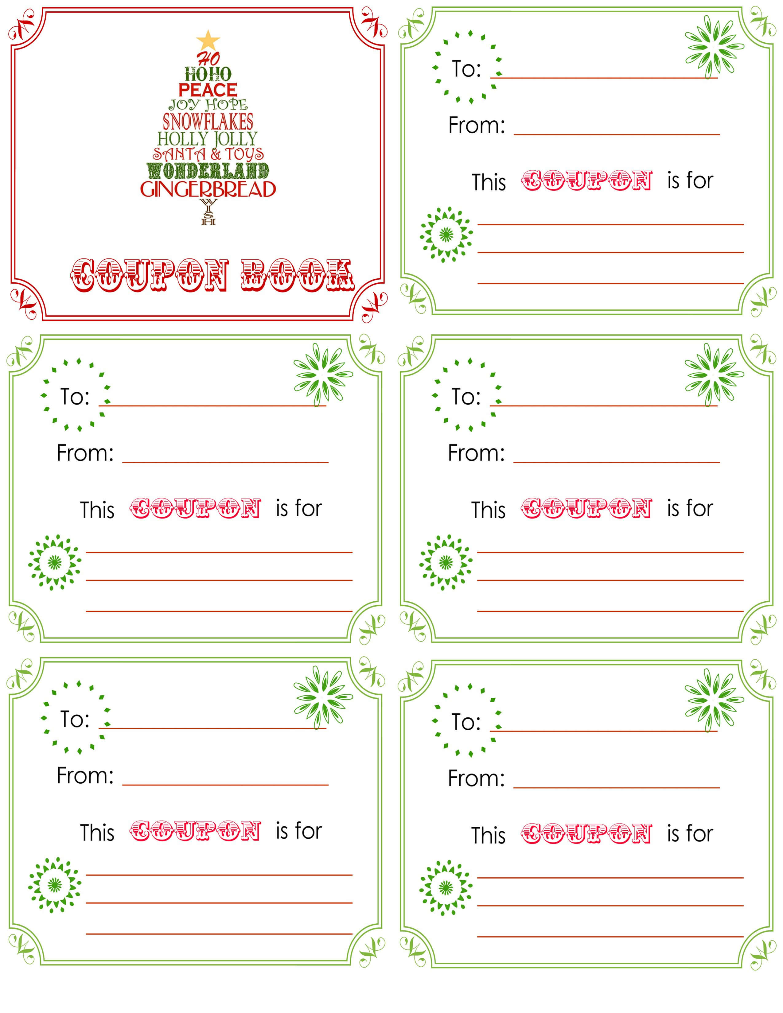 Printable+Christmas+Coupon+Book+Template | Christmas Card Inside Blank Coupon Template Printable