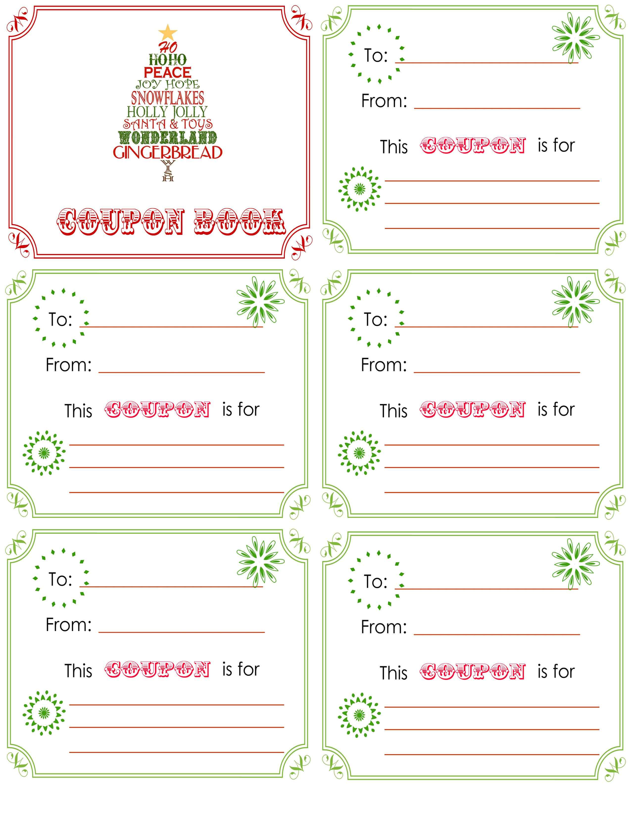 Printable Christmas Coupon Book Template Christmas Card Inside Blank Coupon Template Printable