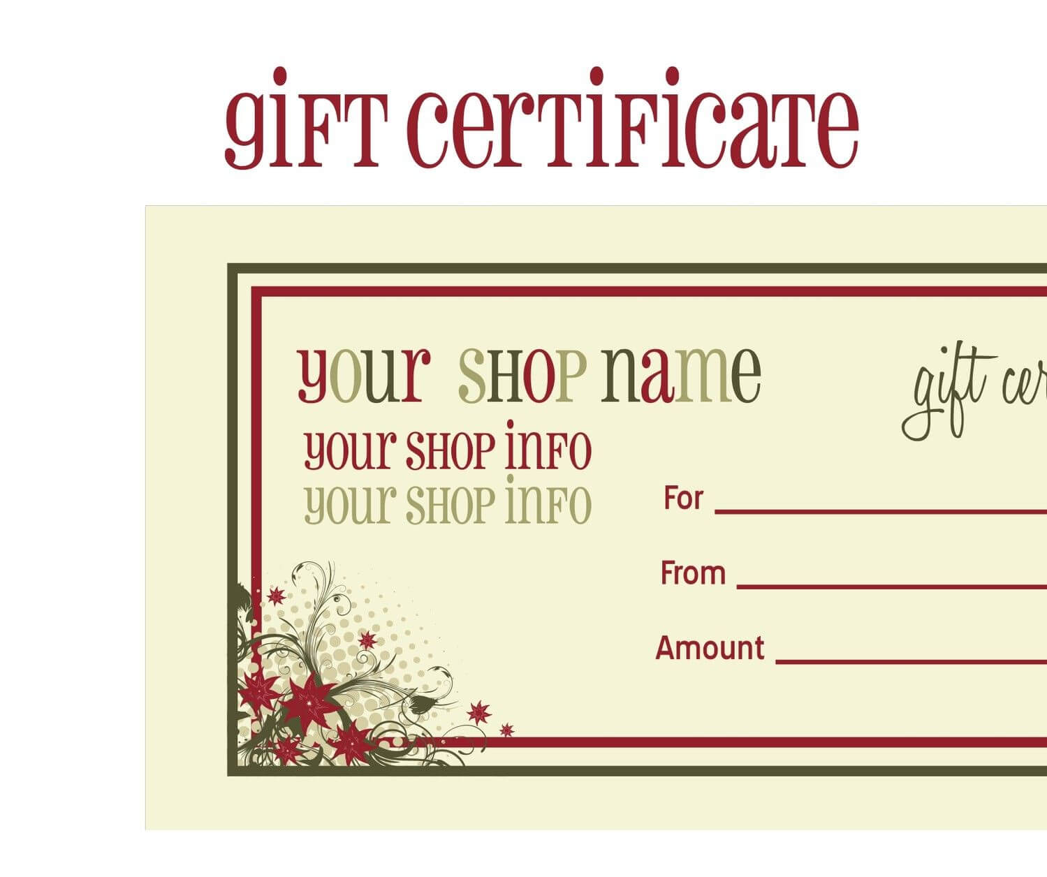 Printable+Christmas+Gift+Certificate+Template | Massage Inside Massage Gift Certificate Template Free Download