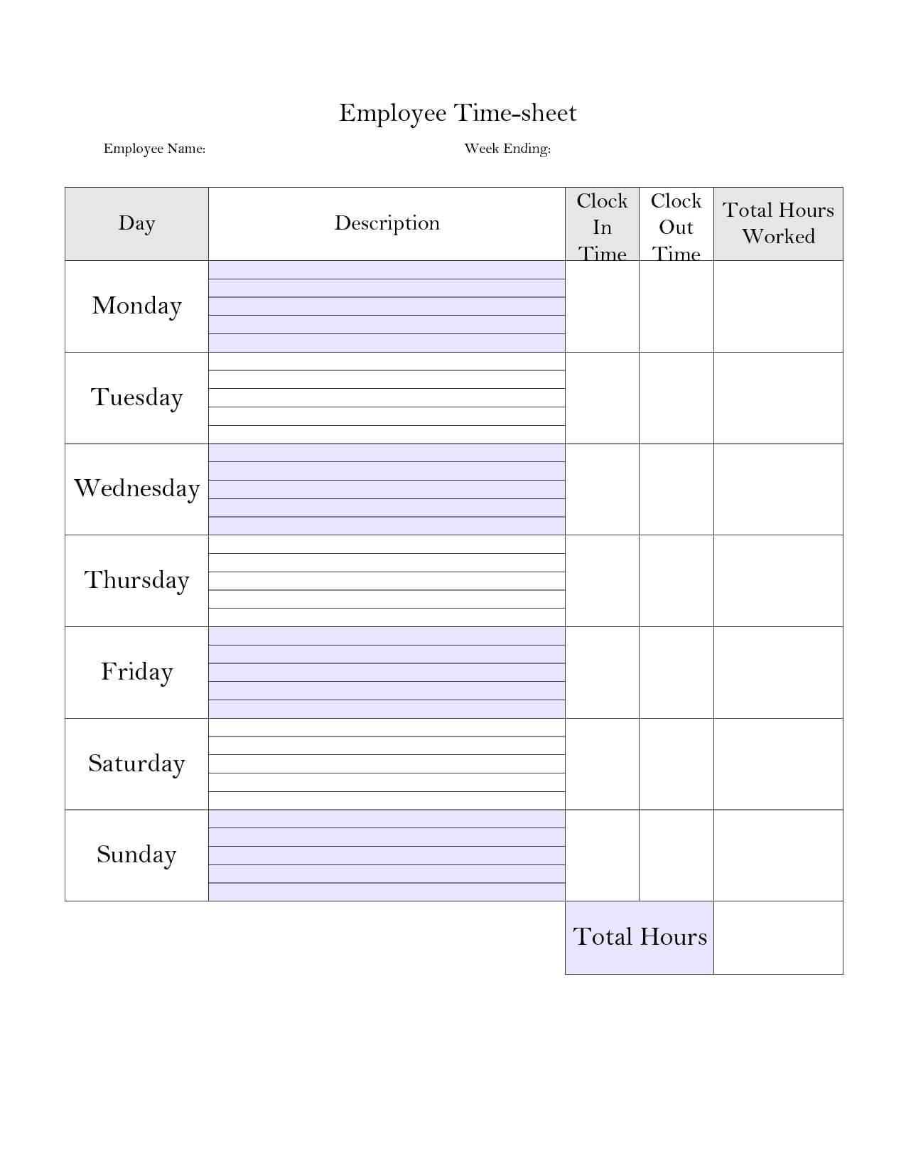 Printable+Weekly+Time+Card+Template | Time Sheet Printable In Weekly Time Card Template Free