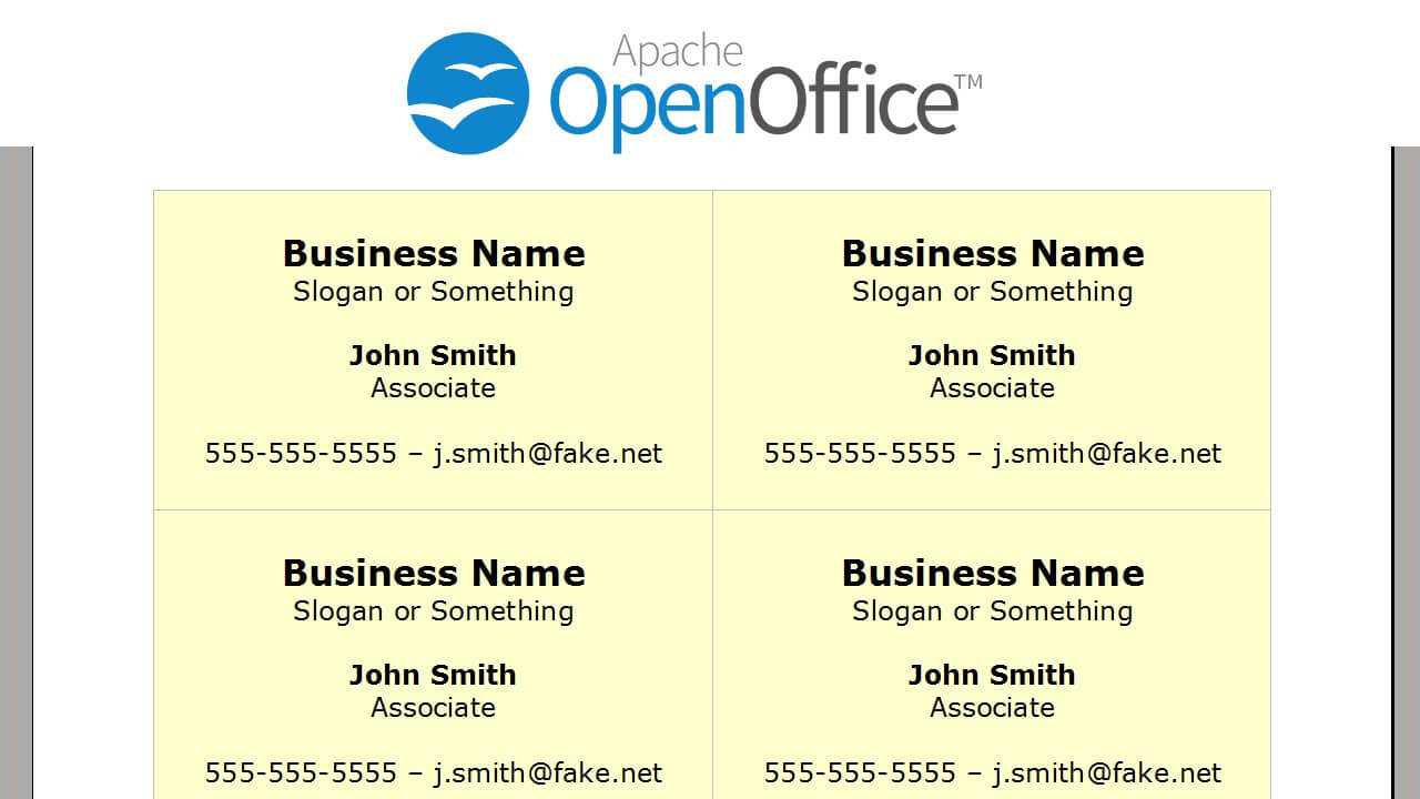 Printing Business Cards In Openoffice Writer With Open Office Index Card Template