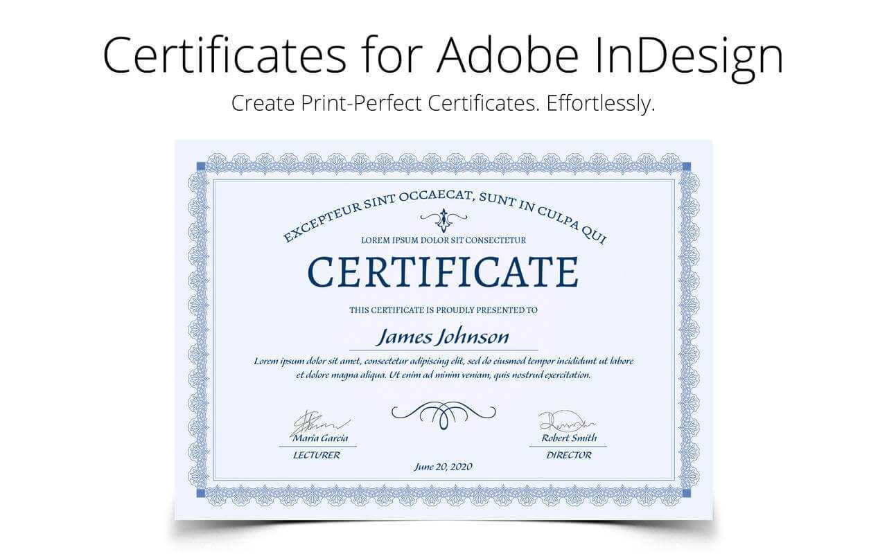 Printperfect – Certificate Templates For Indesign Pertaining To Indesign Certificate Template