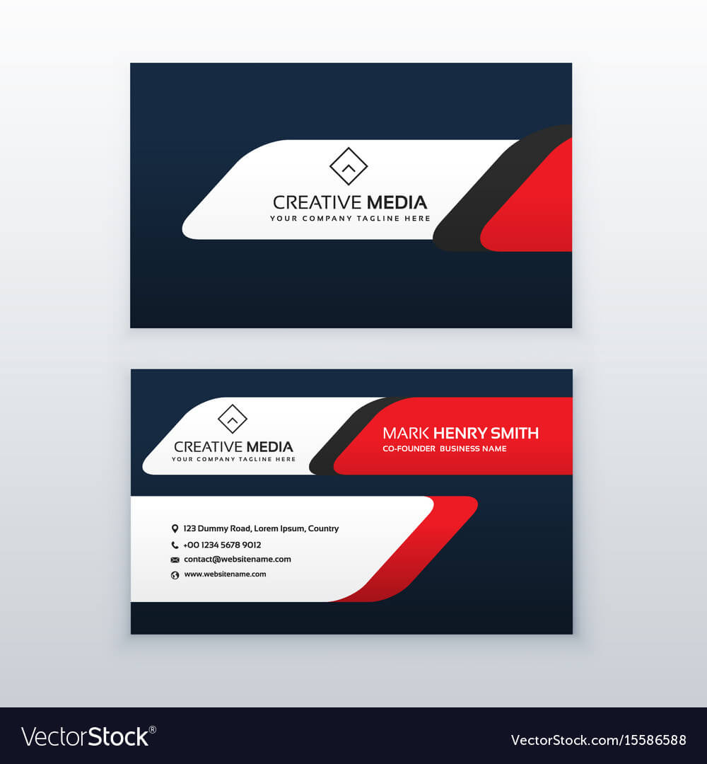 Professional Business Card Design Template In Red In Professional Name Card Template