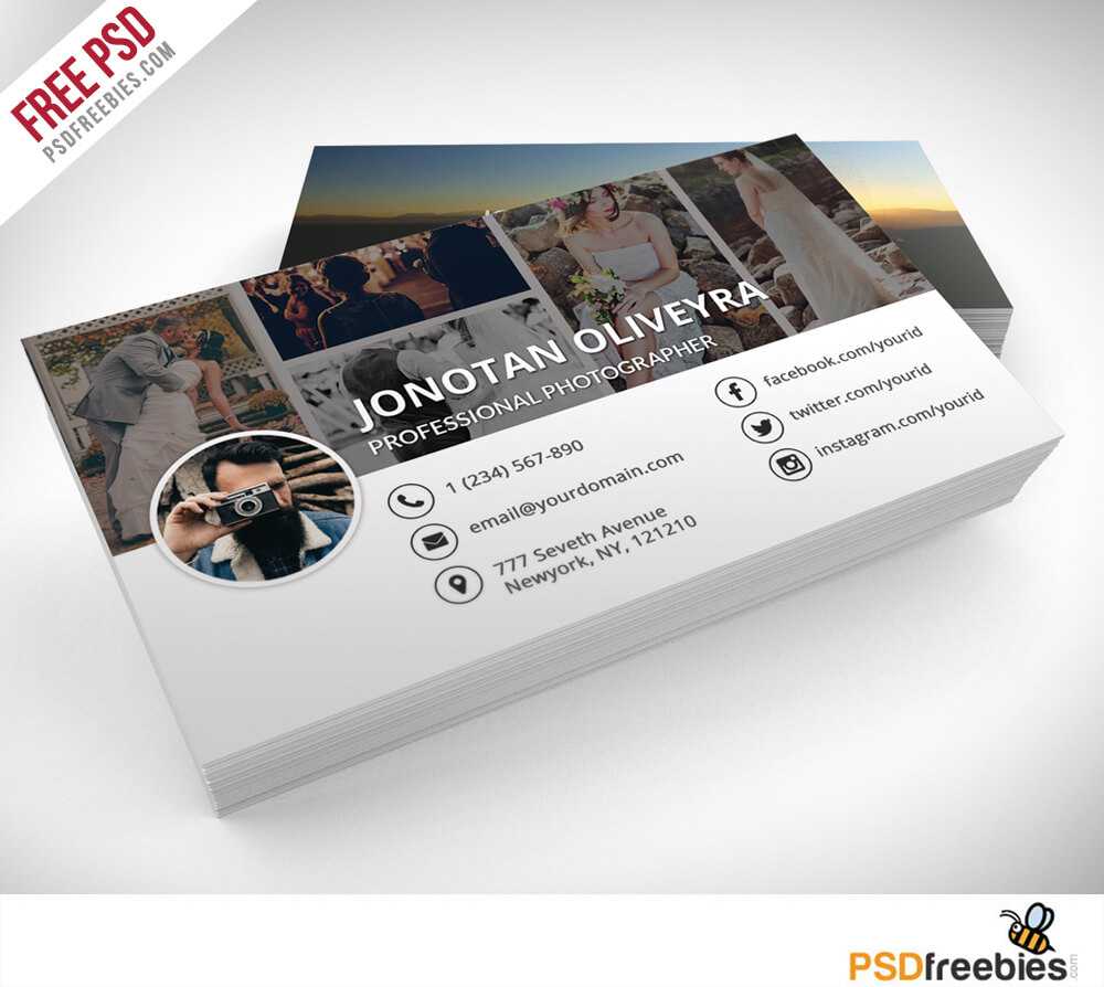 Professional Photographer Business Card Psd Template Freebie For Free Business Card Templates For Photographers