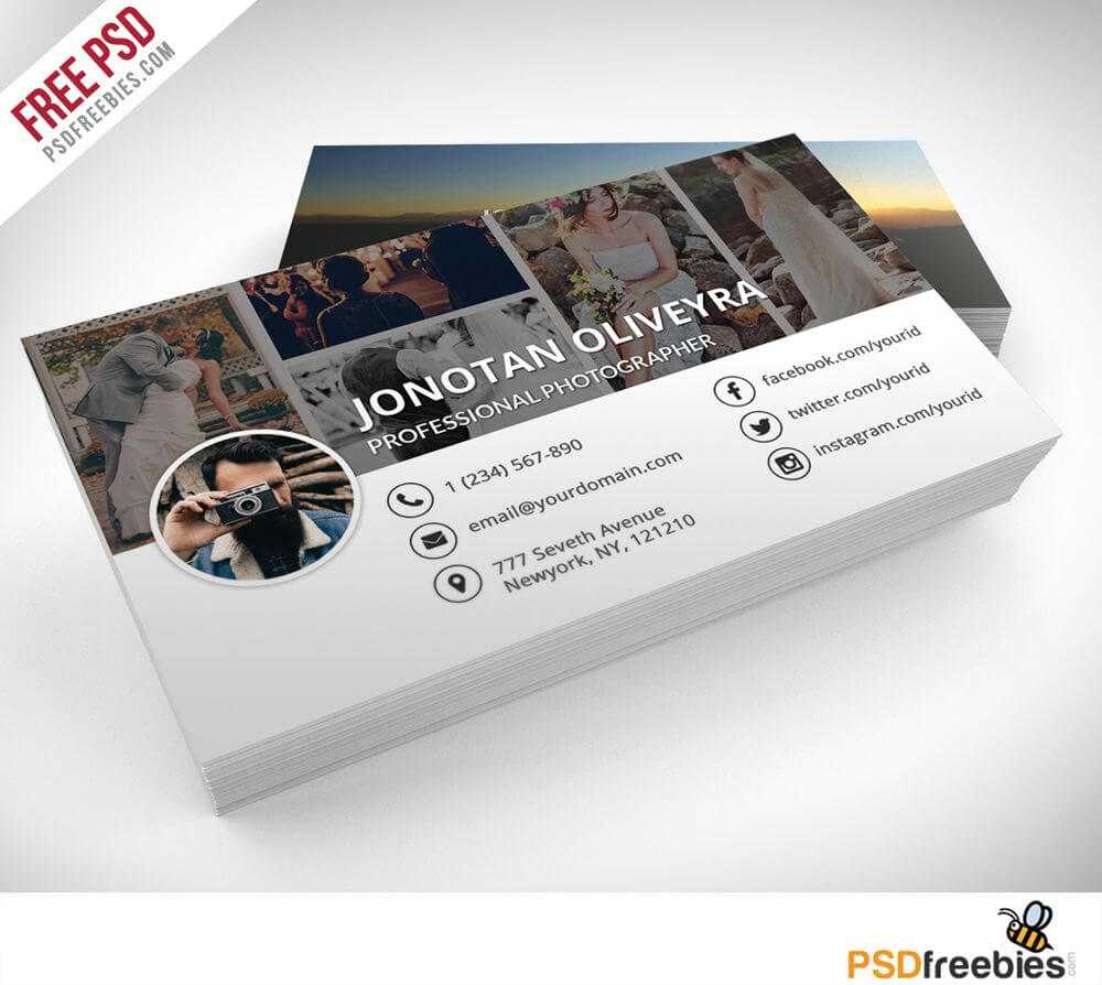 Professional Photographer Business Card Psd Template Freebie With Regard To Photography Business Card Templates Free Download