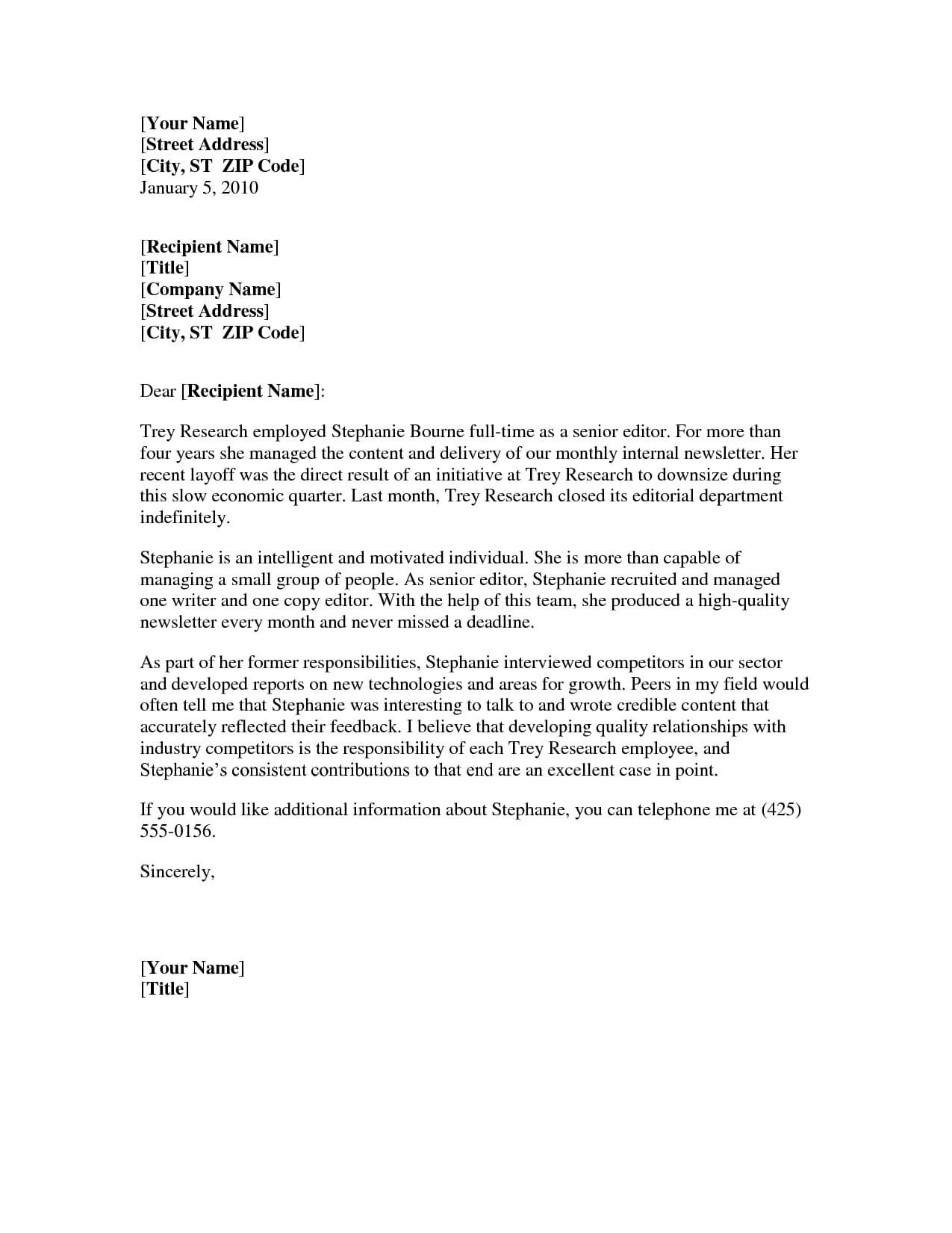 Professional Reference Letter Template Word – Business Form With Regard To Business Reference Template Word