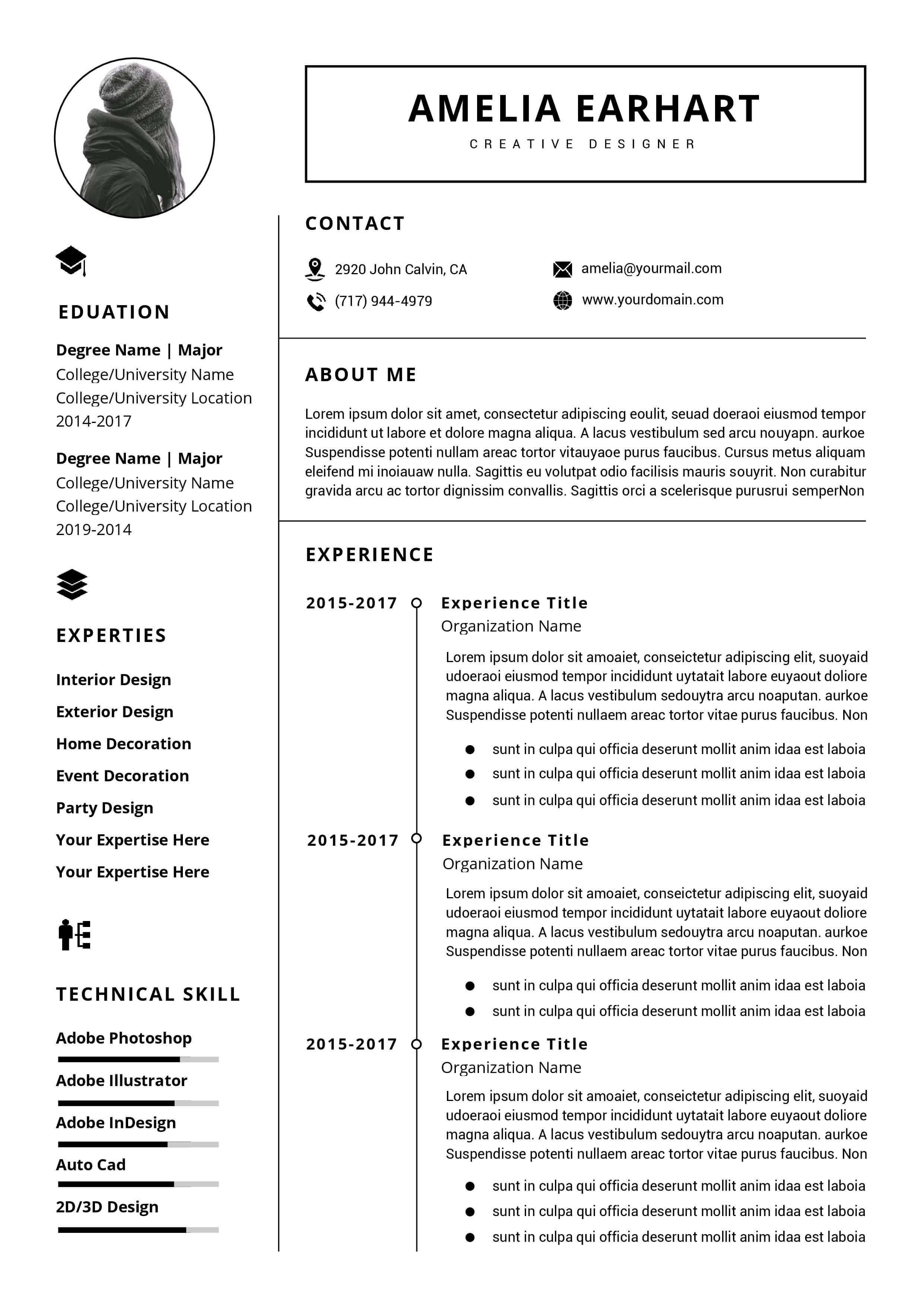 Professional Resume / Cv Template Instant Download | Ms Word Intended For Free Downloadable Resume Templates For Word