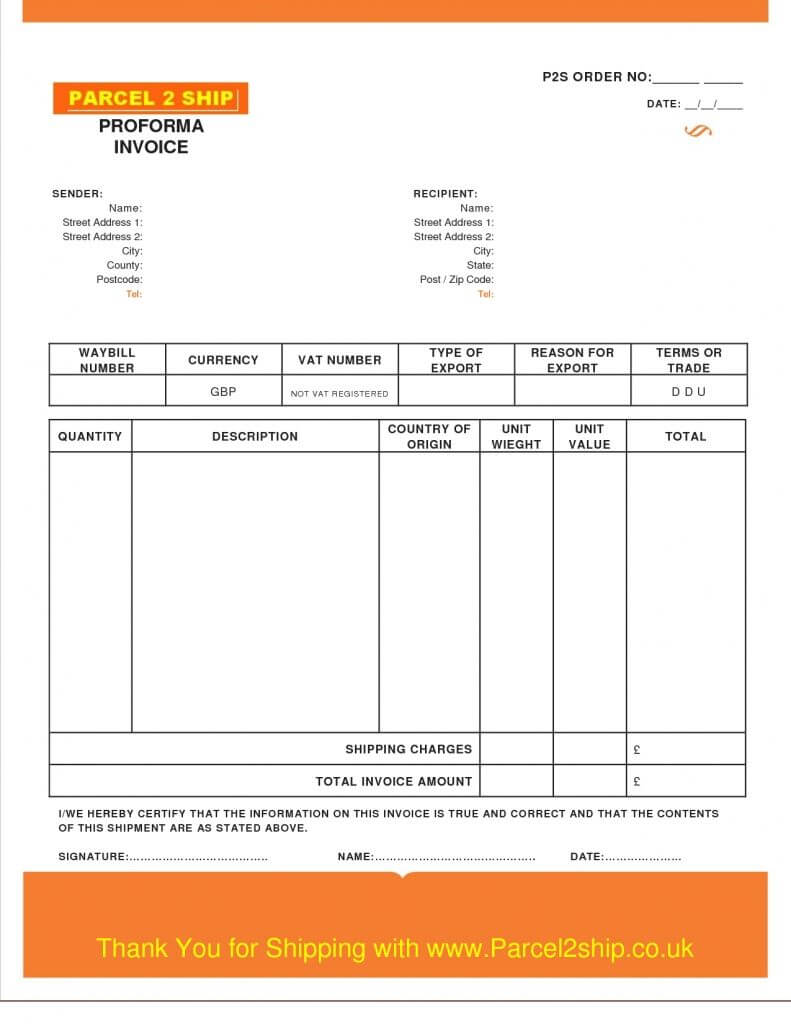 Proforma Invoice Template Free Download Free Business Intended For Free Proforma Invoice Template Word