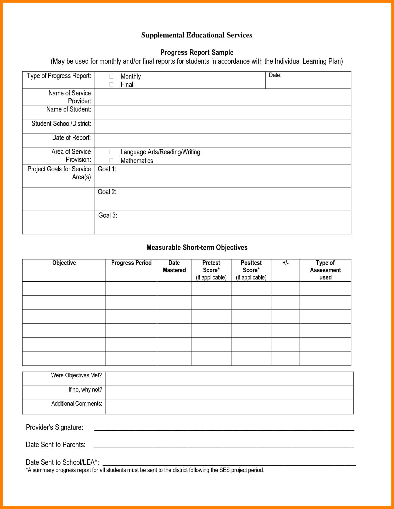 Progress Report Format Student Progress Report Template Pdf Within Student Progress Report Template