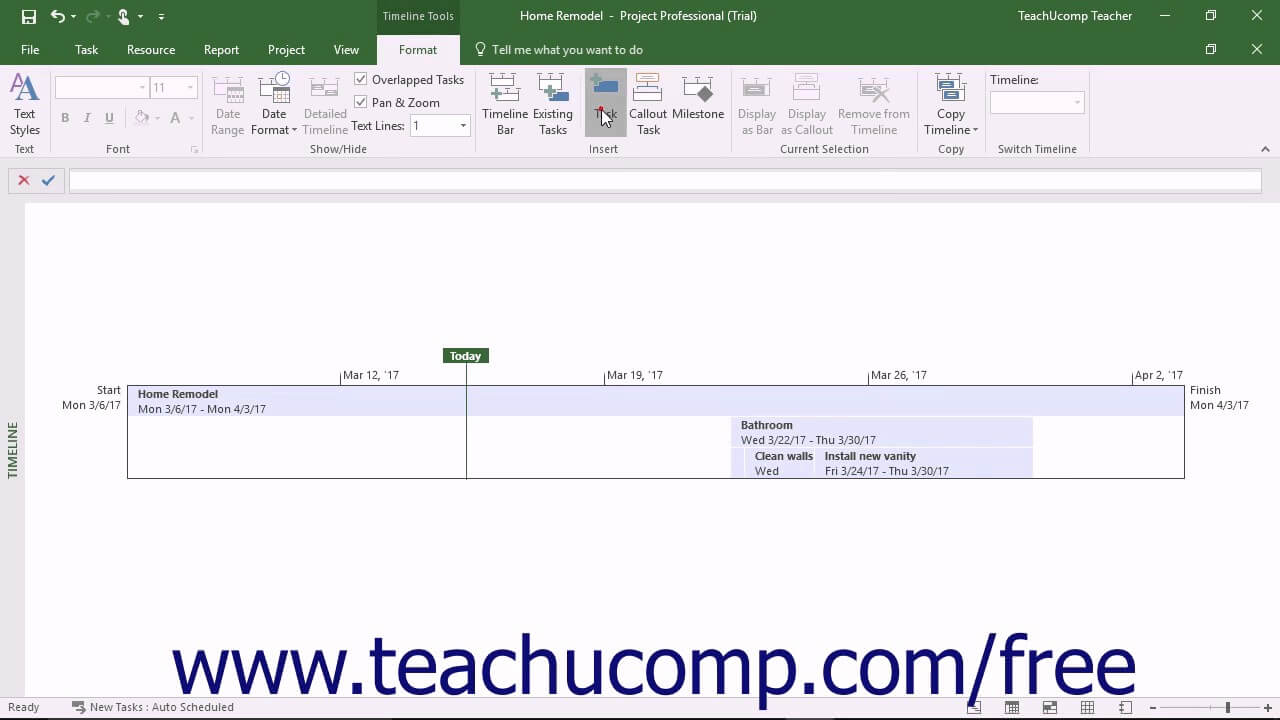 Project 2016 Tutorial Using Timeline View Microsoft Training In Ms Project 2013 Report Templates