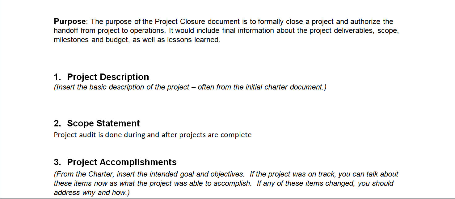 Project Closure Report Template Within Closure Report Template