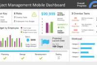 Project Management Dashboard Powerpoint Template regarding Project Dashboard Template Powerpoint Free