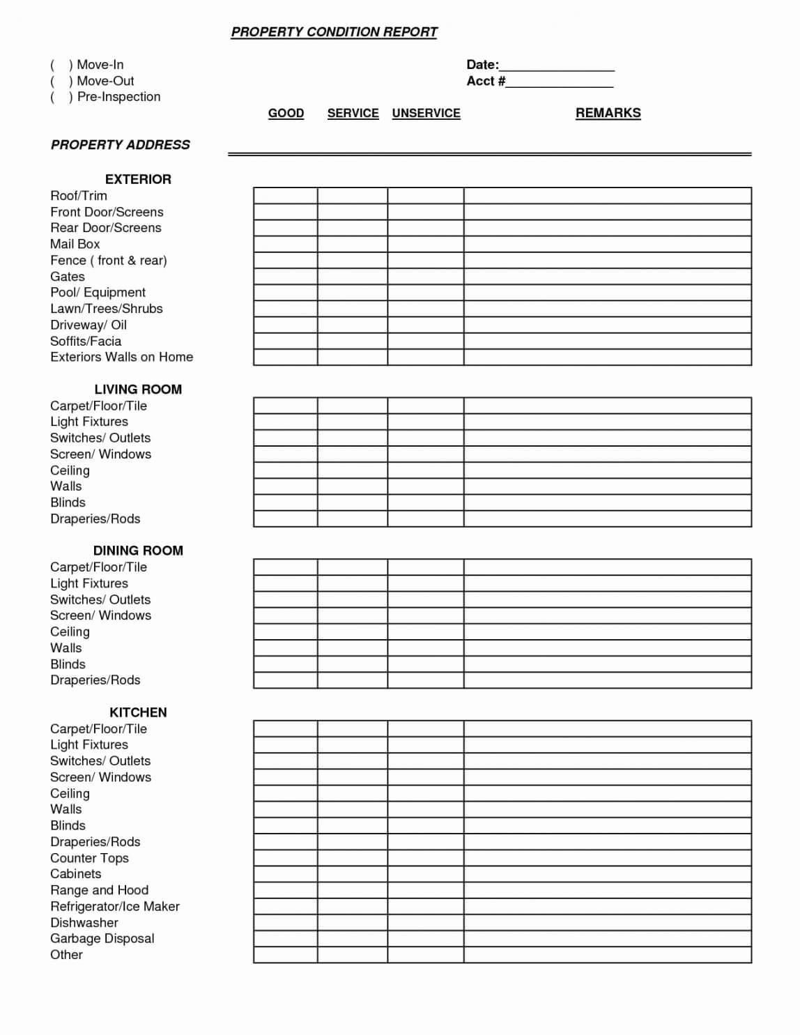 Property Condition Assessment Report Template