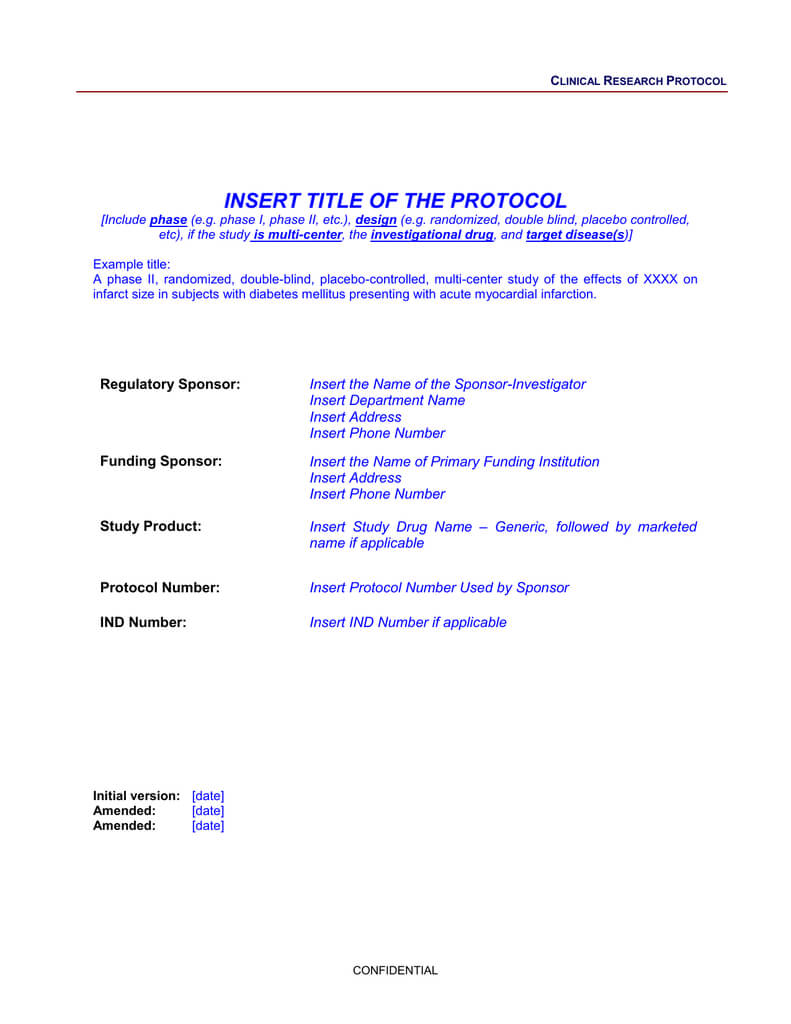 Protocol Template Throughout Dsmb Report Template