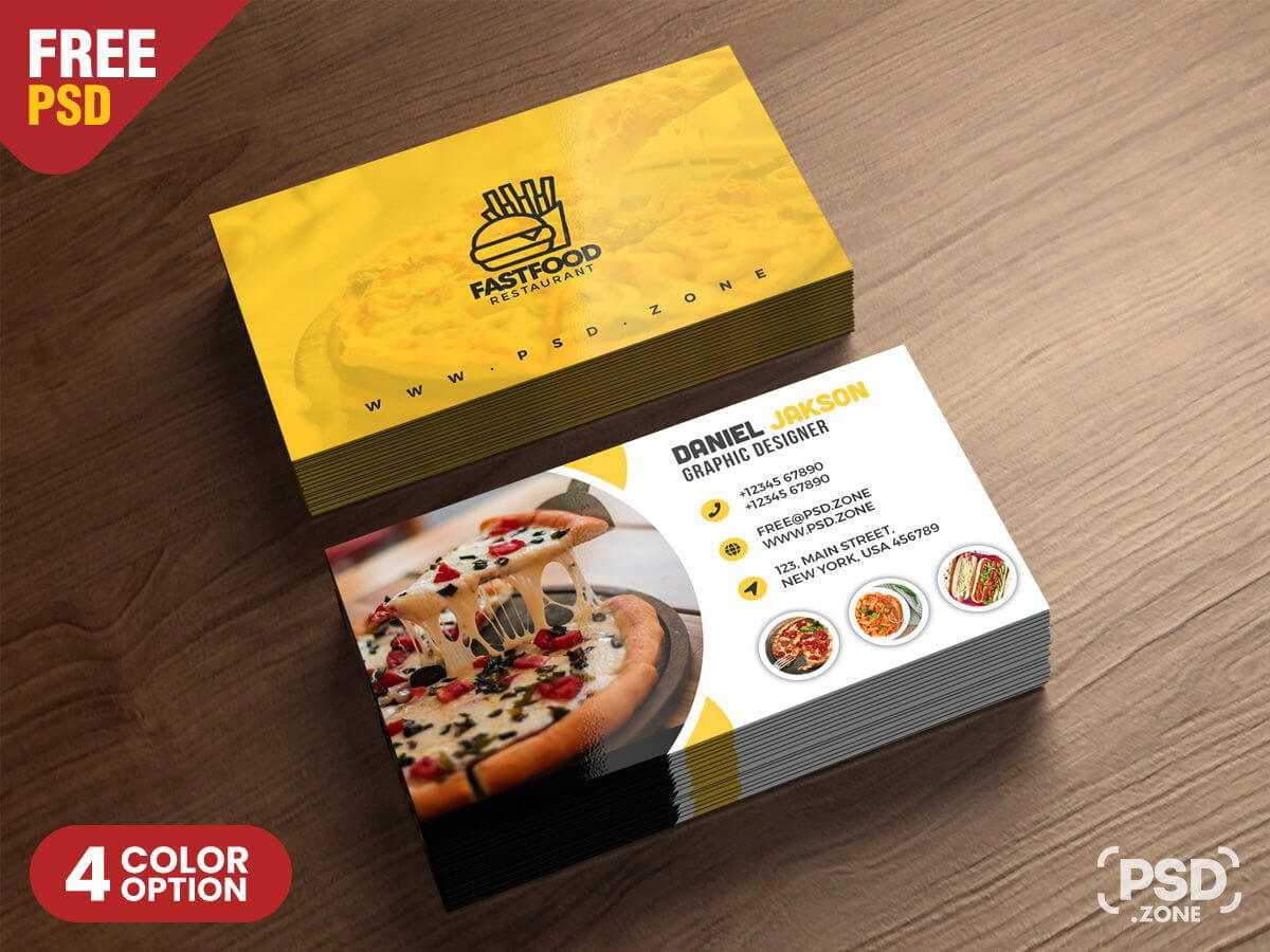 Psd Fast Food Restaurant Business Card Design | Freebie For Restaurant Business Cards Templates Free