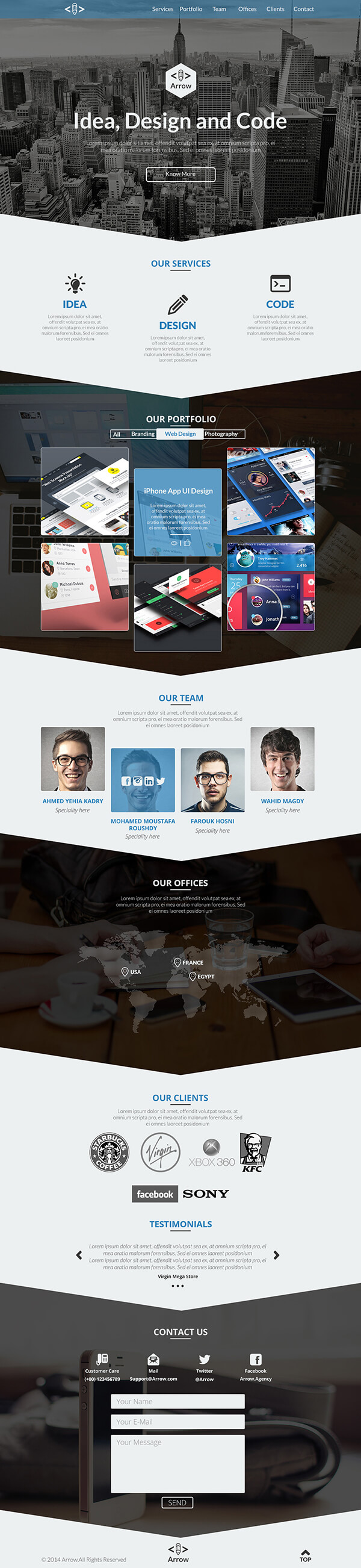 Psd Templates: 20 One Page Free Web Templates | Freebies In Single Page Brochure Templates Psd