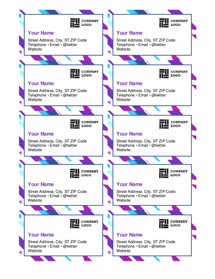 Purple Graphic Business Cards Throughout Business Cards Templates Microsoft Word