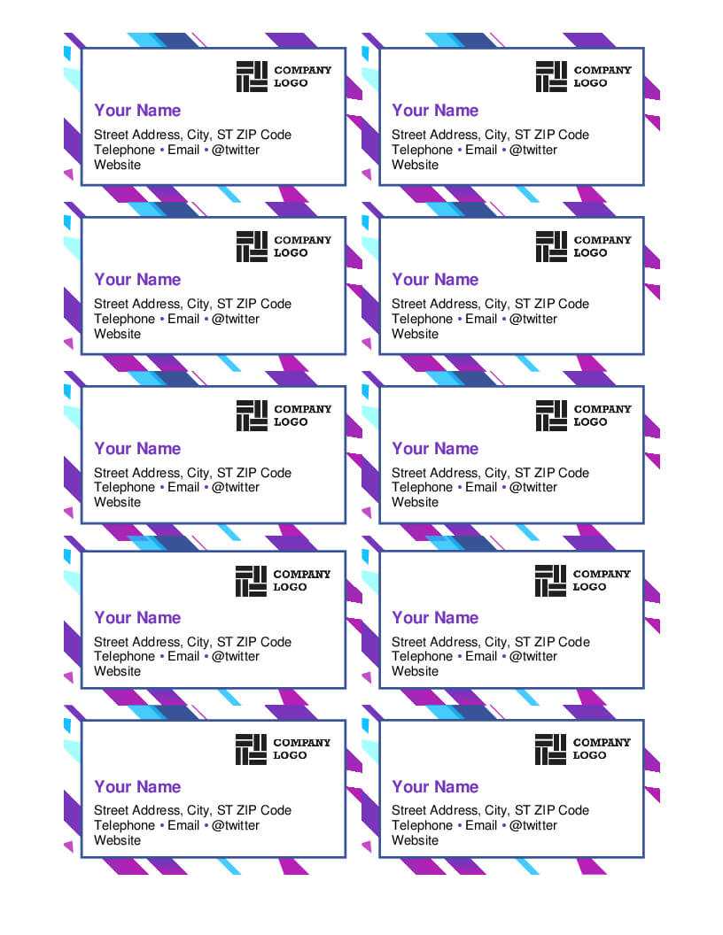 Purple Graphic Business Cards Throughout Business Cards Templates Microsoft Word