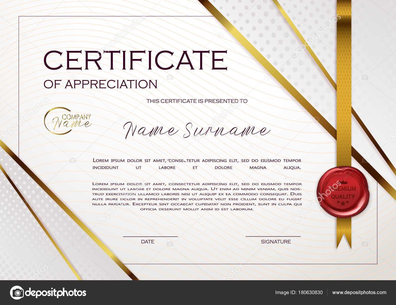 Qualification Certificate Appreciation Design Elegant Luxury For Qualification Certificate Template