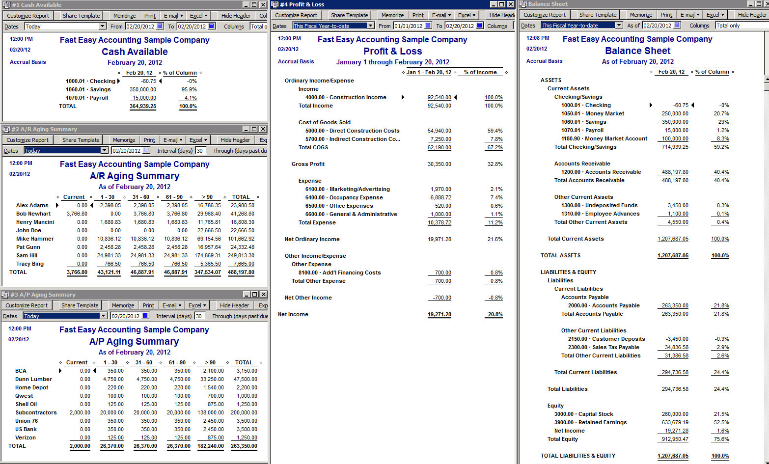 Quickbooks Balance Sheet Report In Quick Book Reports Templates