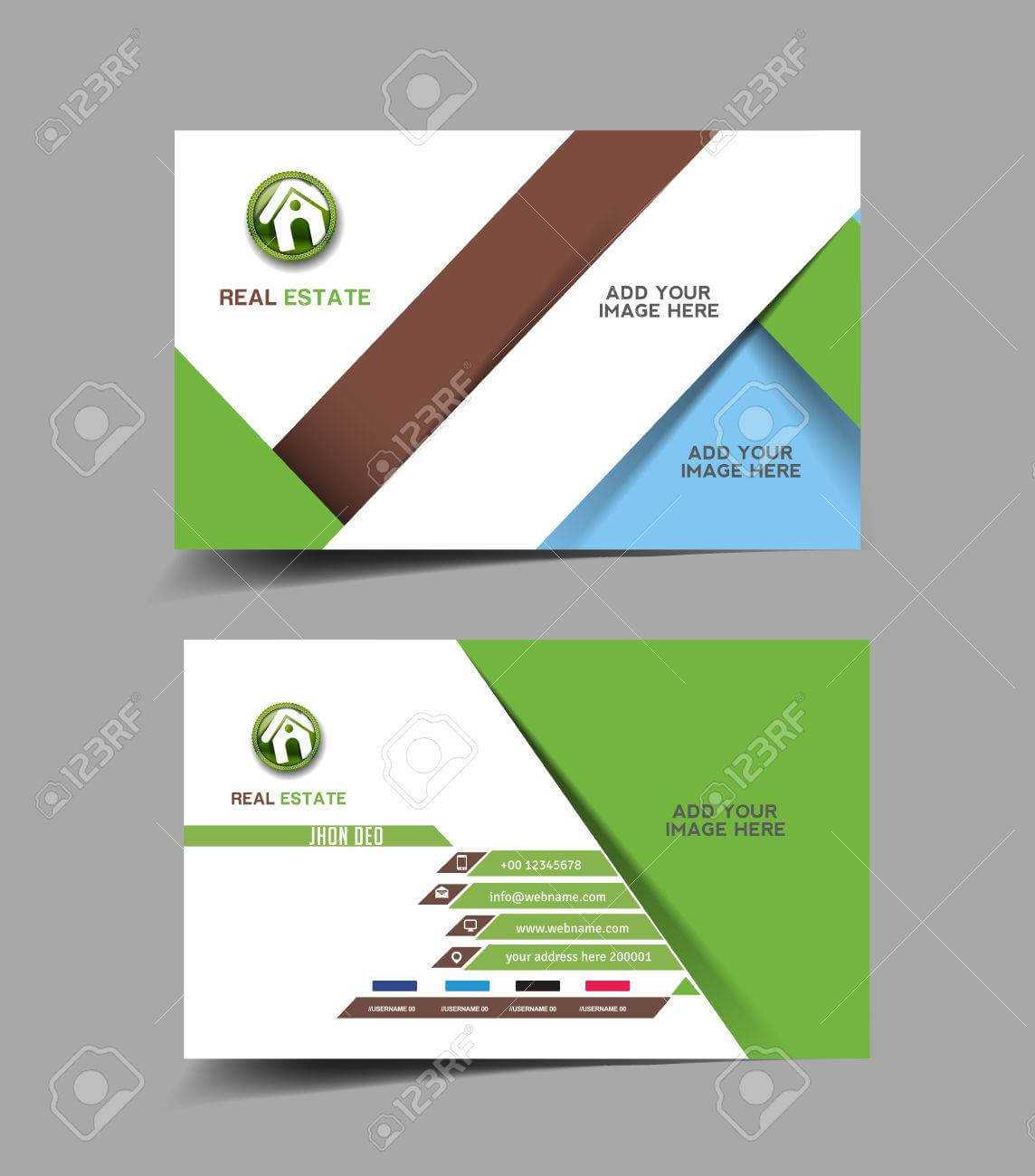 Real Estate Agent Business Card Set Template With Regard To Real Estate Agent Business Card Template