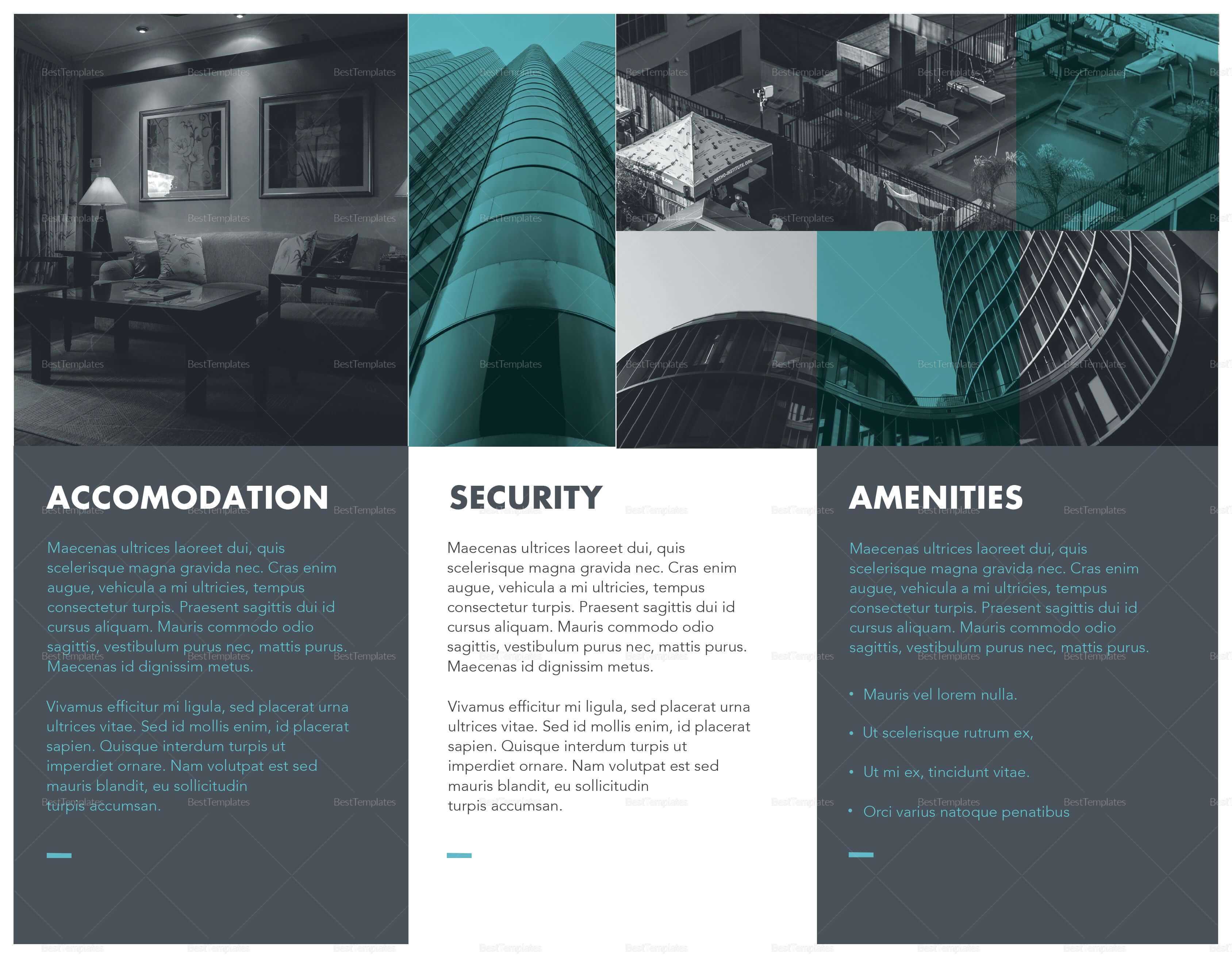 Real Estate Tri Fold Brochure Design Template In Psd, Word Regarding Tri Fold Brochure Publisher Template